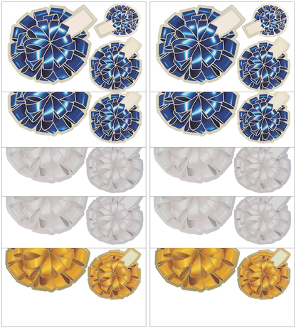 Holiday Blue, White and Gold - 30 Bows
