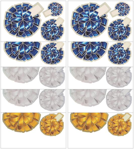 Holiday Blue, White and Gold - 30 Bows